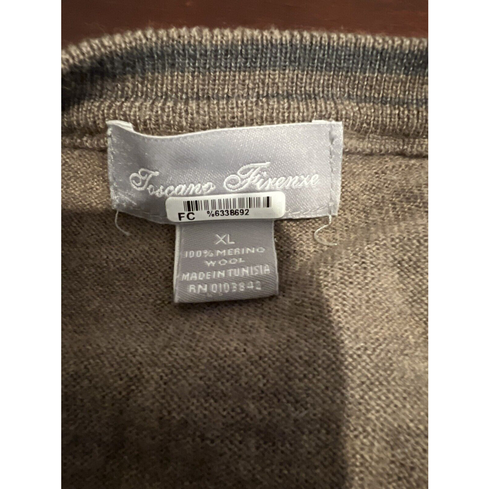 Toscano Firenze 100% Merino Wool Brown Jacket Size C Large Made In Tunisia - Picture 2 of 6